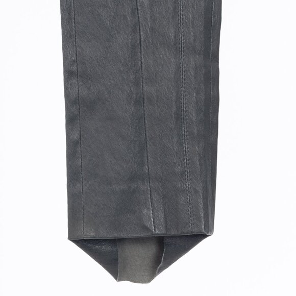 Brunello Cucinelli Grey Leather Quilted Moto Skinny Pants - Picture 9 of 15